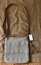 THE SAK Lucia Crochet Crossbody BOHO Purse Bag With Tassels Pockets NEW w/ TAG