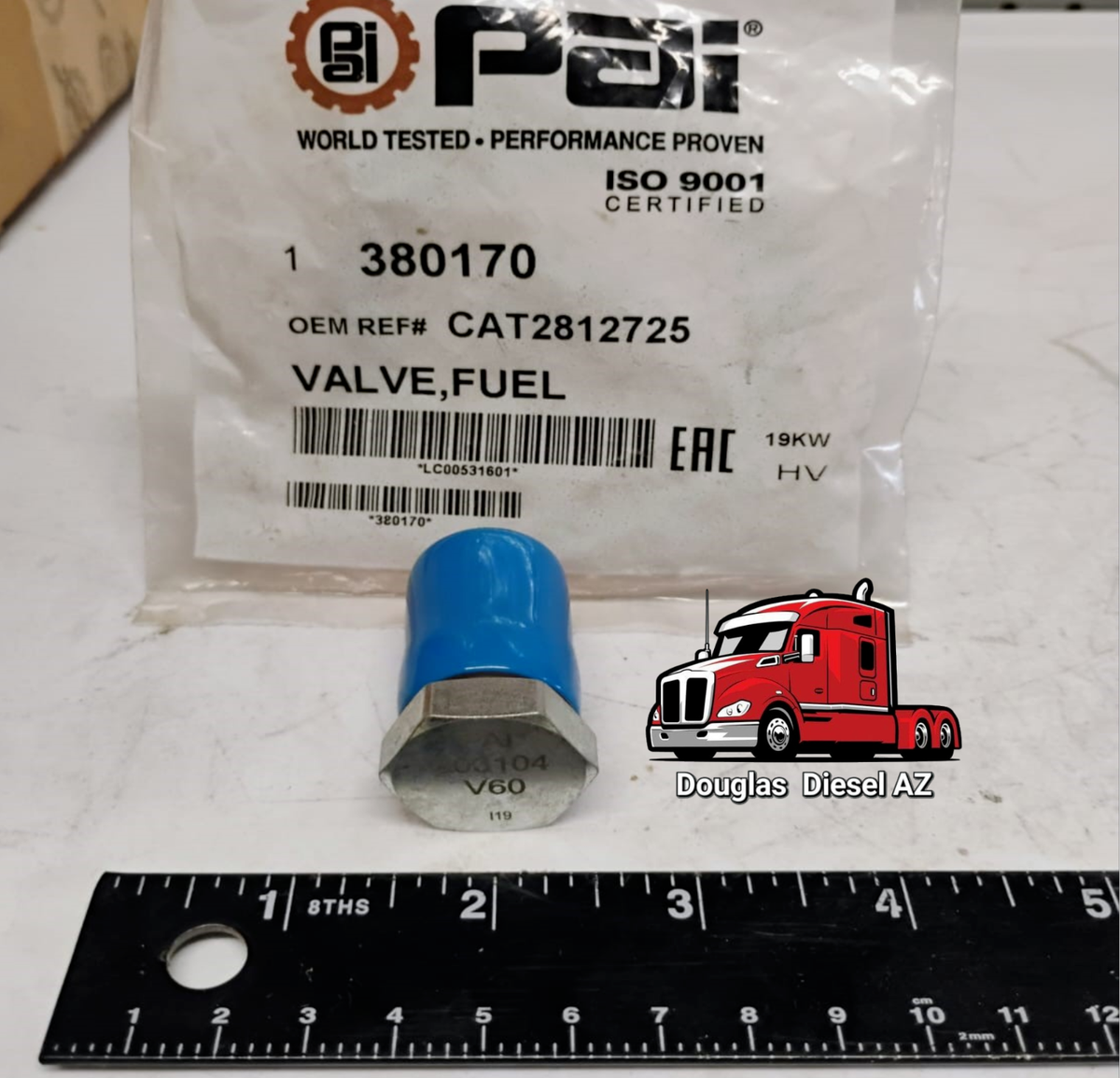 FUEL CHECK VALVE for CAT 3406E C15 PAI# 380170 Ref# CATERPILLAR