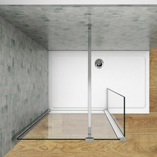 8mm NANO Walk In Wet Room Shower Enclosure Glass Screen & Optional Flipper Panel