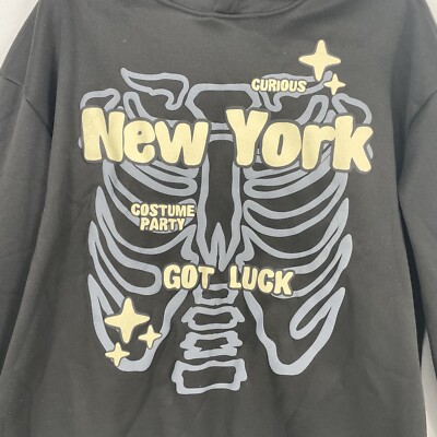 Manfinity Hoodie Black Curious New York Costume Party Got