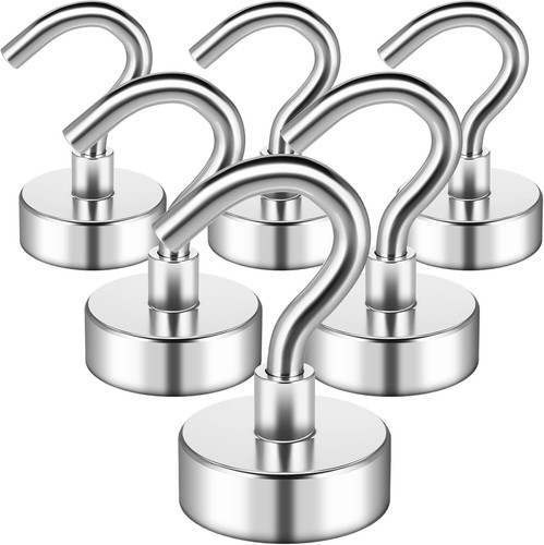 6 Stück 25 Pfund Magnethaken Schwerlast Neodym Magnethaken zum Aufhängen Kreuzfahrt - Bild 2 von 8