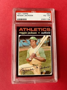 1971  Topps Baseball Card #20 Reggie Jackson A’s PSA 4 VG Ex Graded