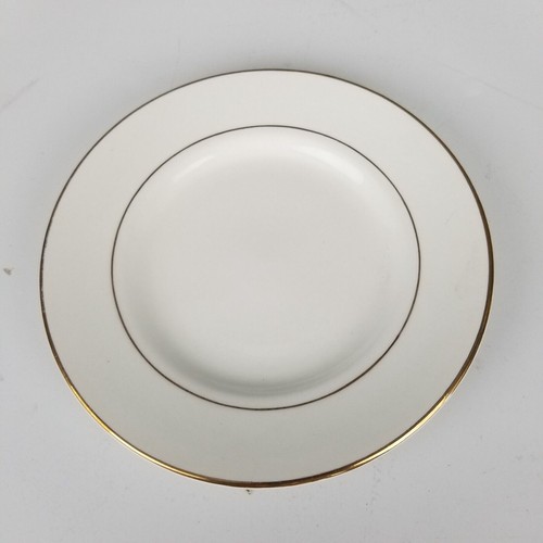 4 Gibson Everyday Bread Plate White Gold Trim 6.5" Diameter - Picture 5 of 7