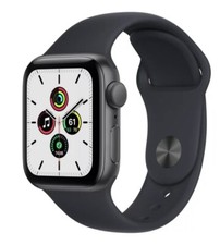 Apple Watch SE 44mm Space Gray Aluminum Case with Black Sport Band - Regular...