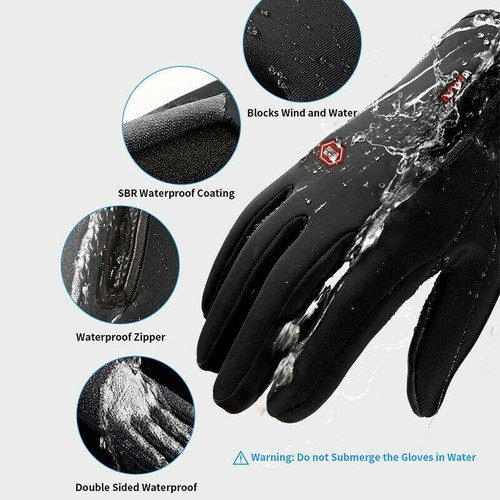 US Winter Thermal Sports Neoprene Waterproof Ski Touchscreen Full Finger Gloves - Picture 10 of 33