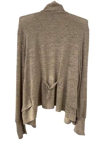 Smash Open Front Cardigan Sweater Women Large Long Sleeve Tan Neutral Cozy Knit - Picture 2 of 6