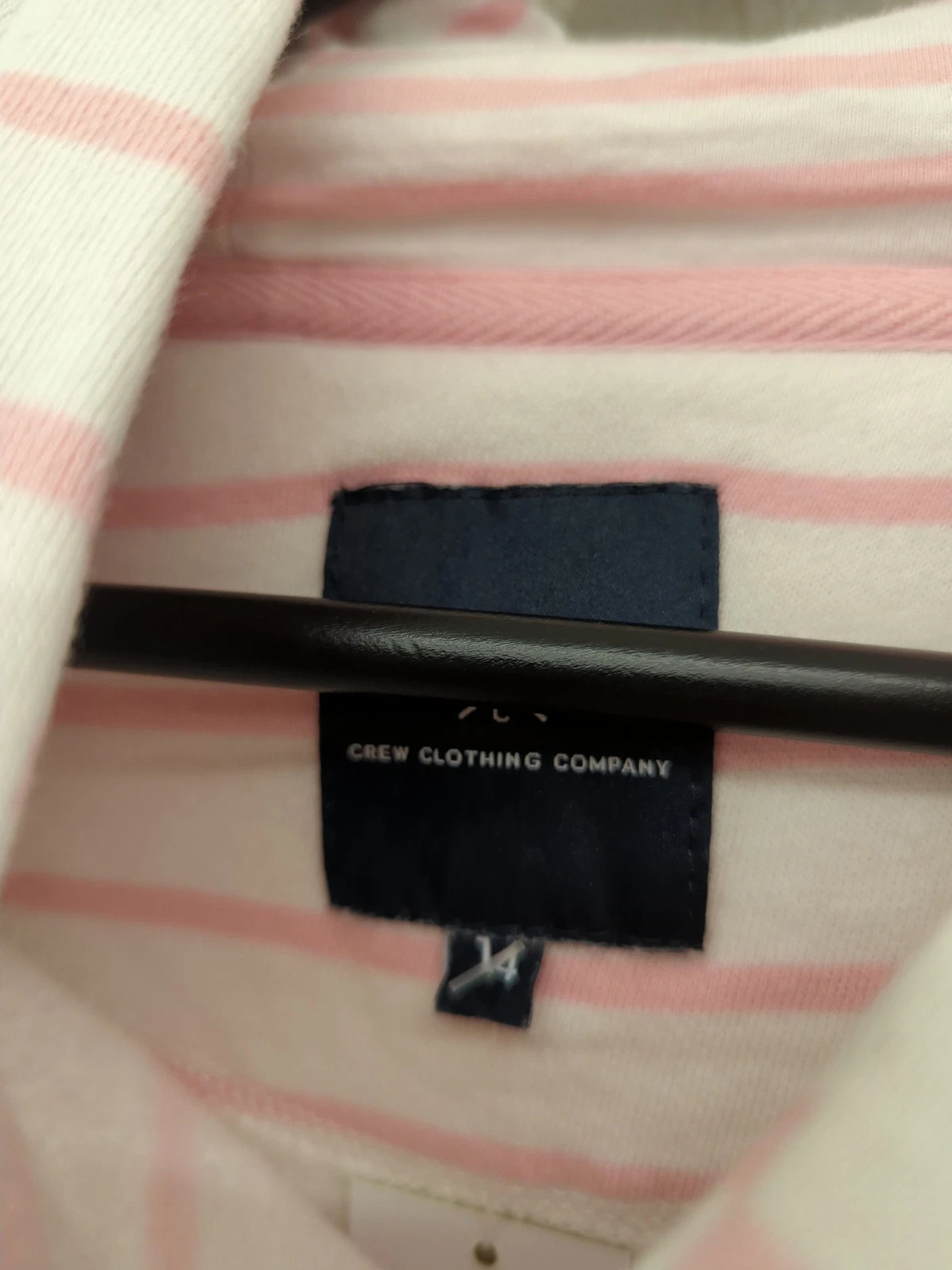 VETEMENTS Crew Clothing Felpa Donna con Cappuccio UK 14 Panna Rigato 100% Cotone Pullover