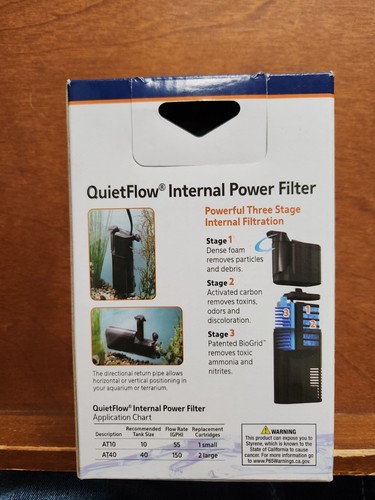 Aqueon Submersible Internal Aquarium Filter, AT10 Gallons  - Picture 2 of 3
