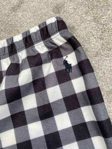 NUEVO CON ETIQUETAS Polo Ralph Lauren Conjunto de Pijama Jogger Niño Mediano Negro Blanco Cuadros NUEVO 6076 - Imagen 13 de 16