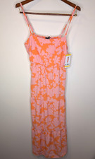 New Social Standard by Sanctuary Ladies Smocked Dress Melon Floral Many Sizes