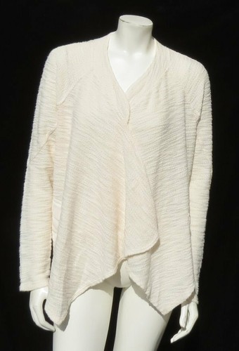XCVI Ivory Knit Georgette ROXANNE Draped Asymmetric Sweater Cardigan Top US XS S - Picture 5 of 5