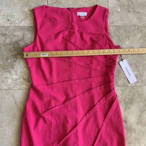 Calvin Klein Sleeveless Sheath Dress in Pink Starburst Sz 12 Career Barbie Core - Picture 3 of 7