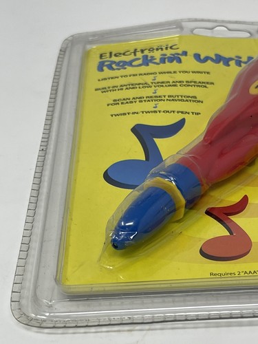 ASHTEN FM Radio Pen Electronic Rockin Writer New In Package - Rare 90s Toy - Picture 6 of 7
