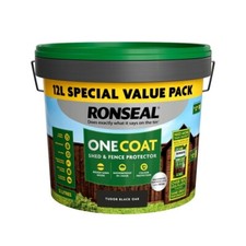 12L Ronseal One Coat Fence and Garden Shed Life Exterior Wood Paint ALL COLOURS