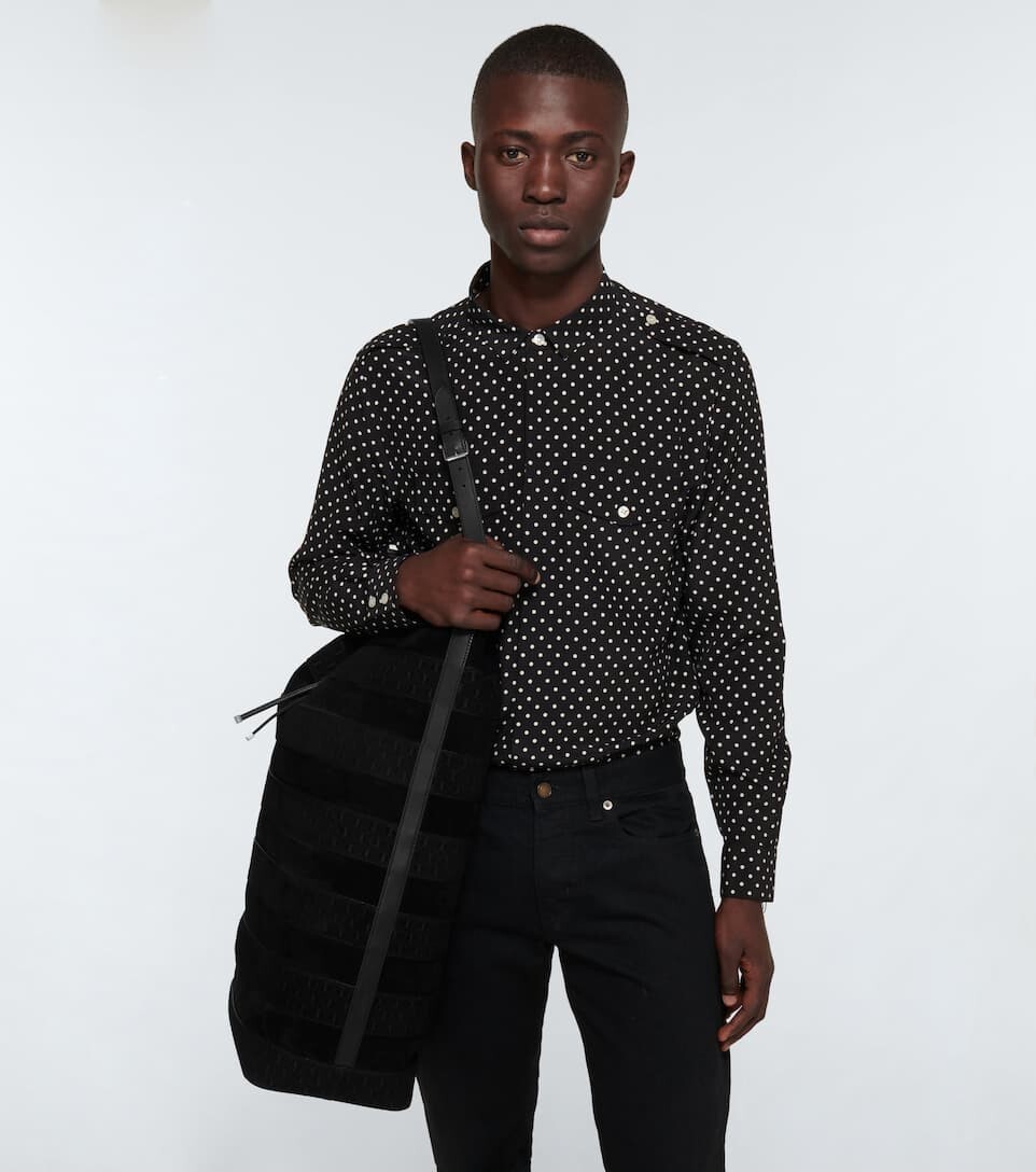 NUOVA *RARA* SAINT LAURENT LE MONOGRAMME BORSA A SECCHIELLO LUNGA IN PELLE SCAMOSCIATA E VITELLO