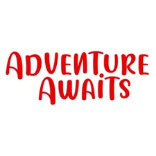 Adventure Awaits Red Vinyl Decal Car Truck Window Laptop Notebook