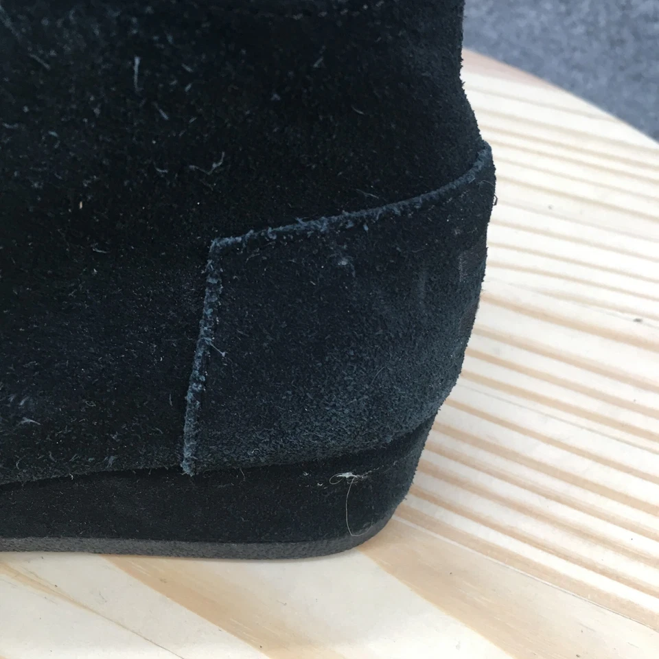 Botas Toms Juveniles 3.5 Desert Chukka Negras Con Cordones Punta Redonda Tacones de Cuña 1003553 Foto 3 de 4