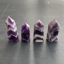 4pcs natural dreamy amethyst quartz obelisk crystal wand point healing 40-55mm
