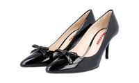 Luxus Prada Pumps Schuhe 3I5497 Schwarz Lackleder Neu 41 41,5 Uk 8