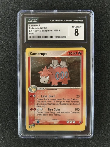 CGC 8 NM/M Camerupt Pokemon (2003) EX Ruby & Sapphire - 4/109 Holo 