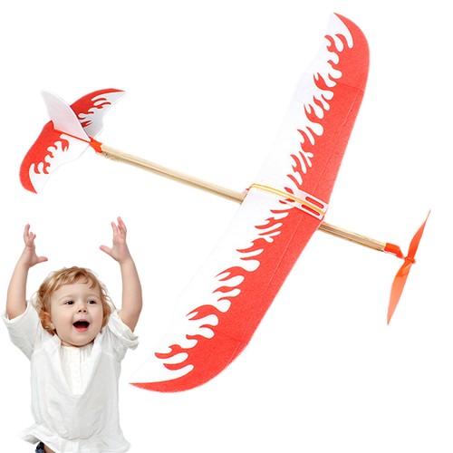 2PCS Rubber Balsa Wood Toy Airplane Child Kid Rubber Band Powered Plane