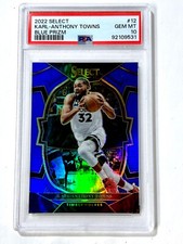 2022-23 Panini Select KARL-ANTHONY TOWNS #12 Blue Prizm PSA-10 TIMBERWOLVES