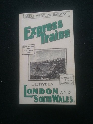 EXPRESS TRAINS BETWEEN LONDON & SOUTH WALES BOOKLET 1909 , GREAT WESTERN RAILWAY - Picture 7 of 12