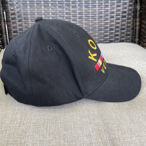 KOREA VETERAN Black 100% Cotton Adjustable Back Strap Hat Cap Military Vet Cap - Picture 6 of 9