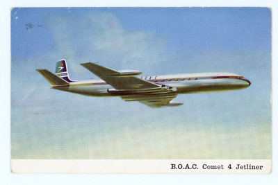 B.O.A.C. Comet 4 Jetliner Airplane Airline Vintage Postcard
