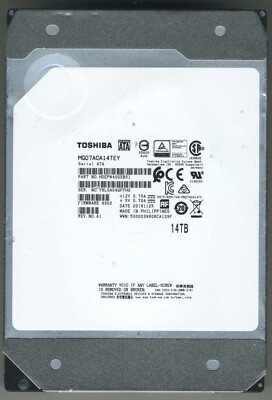 [2個セット 28TB 美品通電時間4000h]大容量HDD 東芝14TB 2個セット 28TB] 大容量HDD 東芝 14TB MG07ACA14TE SATA 3 5