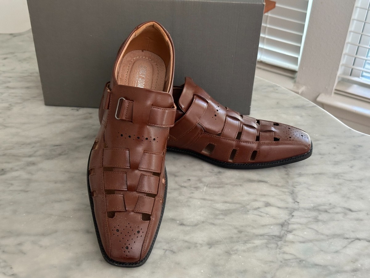 Stacy Adams Calax Men’s Cognac Brown Fisherman Dress Sandals Size 13M New Box NEW STACY ADAMS Men main image 2
