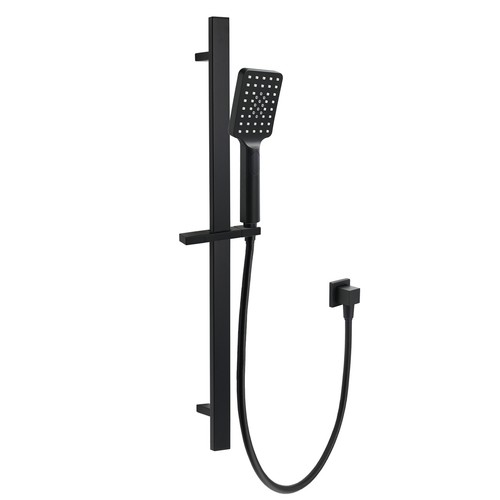 Matte Black Square Bathroom Wall Spout Basin Mixer Tap Shower Head Grate Waste - Picture 119 of 198