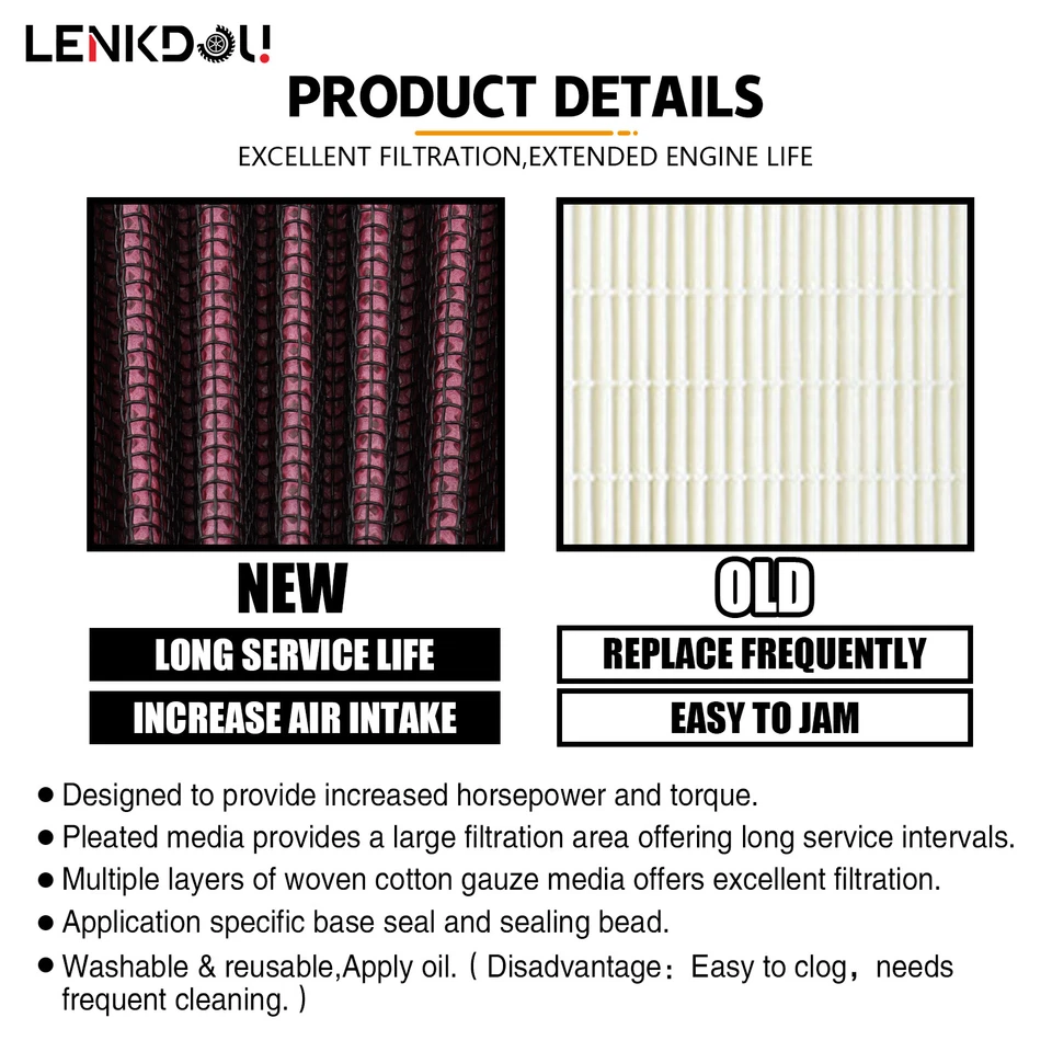 Motorcycle Smooth Air Cleaner Intake Filter For Harley Sportster XL 883 1200 48 Foto 4 de 4