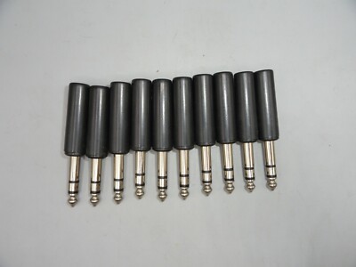 1/4'' INCH STERO MALE AUDIO PLUG  6.3mm PHONO JACK CONNECTOR (LOT OF 10)
