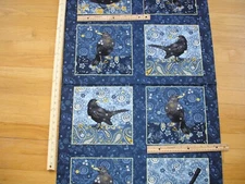 Blackbirds Calling Henry Glass  Cotton Quilt Fabric Panel Blocks (8)