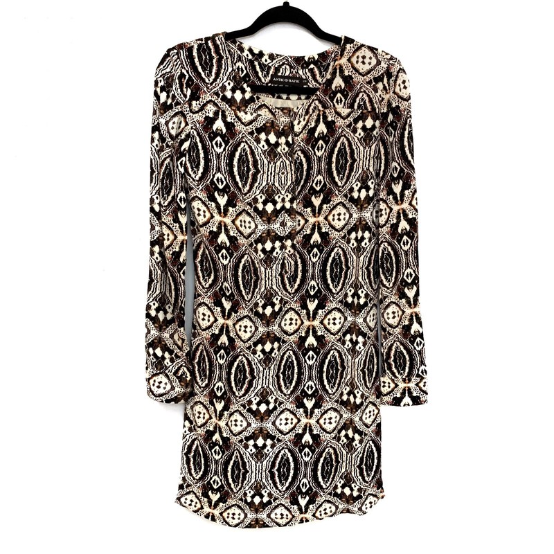 Antik Batik Size 38 Small Boho Festival Long Sleeve Placket Printed Shift Dress Antik Batik Size 38 Small Boho Festival Long Sleeve Placket Printed Shift Dress