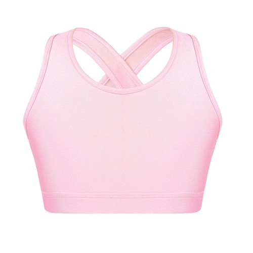 Kids Girls Sports Bra Tops Keyhole Back Crop Tops Yoga Dance Running Training - Picture 24 of 62