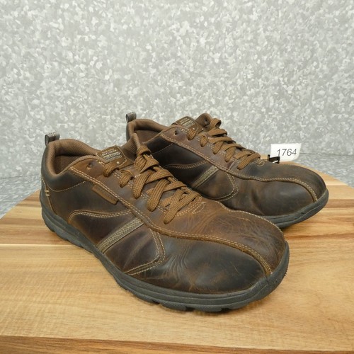 Skechers Relaxed Fit Levoy Sneaker Mens 11.5 EW Brown Leather SN64224EW