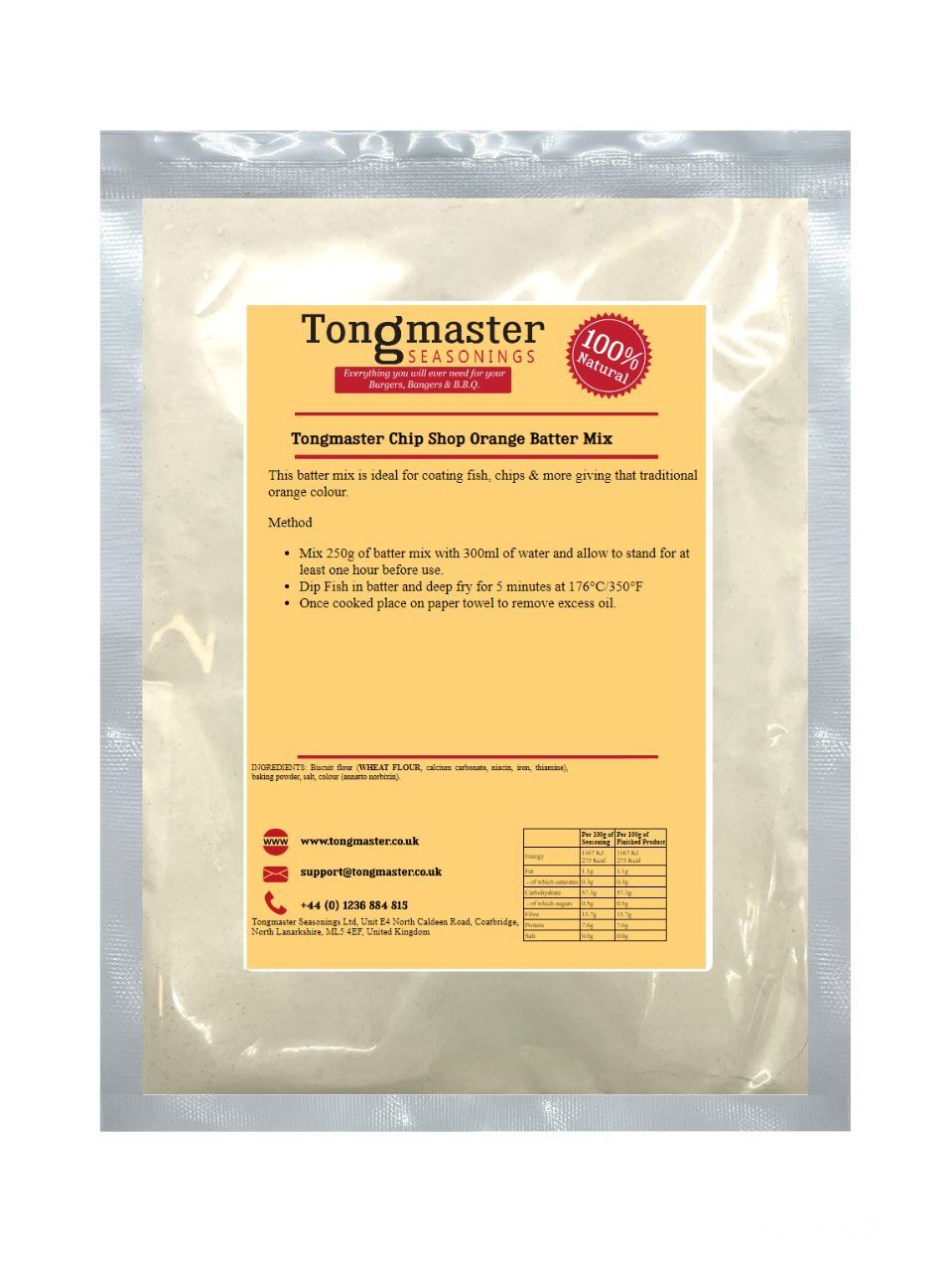 Tongmaster Chip Shop Orange Batter Mix - 1kg