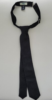 FENDIキッズ　ネクタイ NWT NEW Fendi Kids Black FF logo adjustable silk neck tie