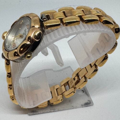 VTG Black Hills 12k Gold Leaves Quartz Watch Women Japan Analog New Batter 6.5" - Picture 3 of 6
