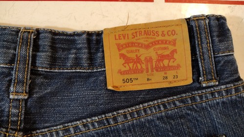 Levi 505 Regular Husky Jeans Size 8 -28x23 - Picture 3 of 8