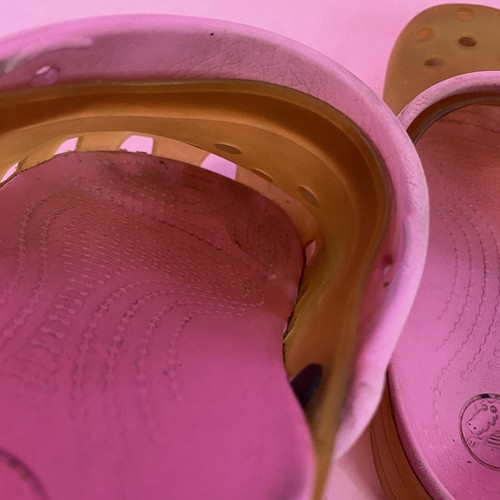 Crocs Niños Talla J 1 Melocotón/Rosa Zueco Sandalias Goma Agua Zapatos - Imagen 10 de 11