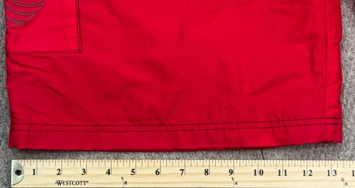 Racing Aprilia Men's Lion Embroidered Red Cargo Shorts Size 42 - Picture 7 of 11