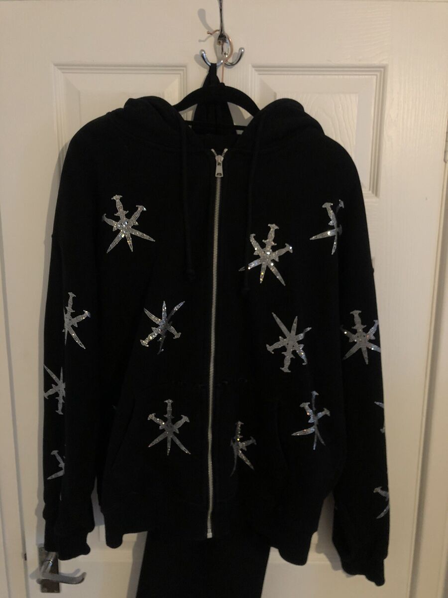 Unknown London Rhinestone Zip Up Hoodie Black - Size XL | eBay Unknown London Rhinestone Zip Up Hoodie Black - Size XL | eBay
