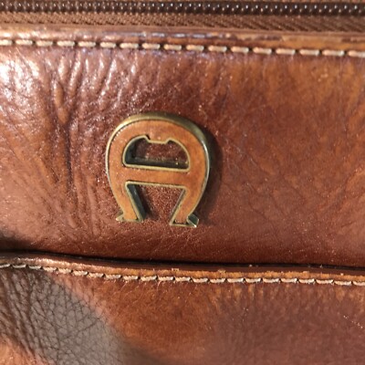 Etienne Aigner Lt. Brown Leather Multi Pockets/Dividers Shoulder