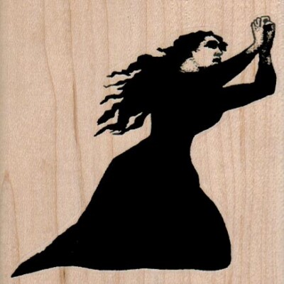 Pleading Woman 3 x 3'' Rubber Stamp, People Stamp, Woman Stamp