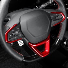 Para Chevrolet Trax Trailblazer Rojo Brillante Marco Volante Botón Cubierta Borde
