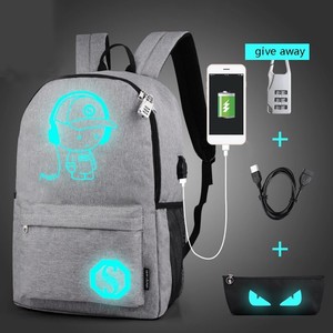 Luminous-Backpack-Student-Bookbag-School-Shoulder-Bag-USB-Charging-Anti-theft-US