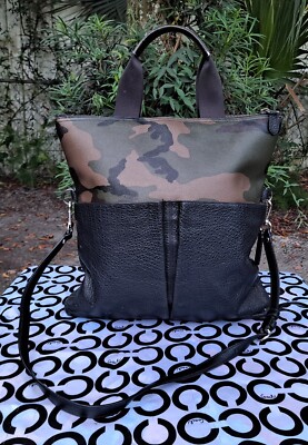 Coach Charles Camoflauge Leather Foldover Tote | eBay